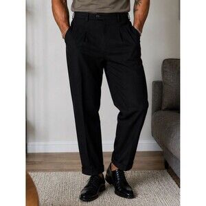 Vintage Arrow Classic Black Pleated Pants 36x30
